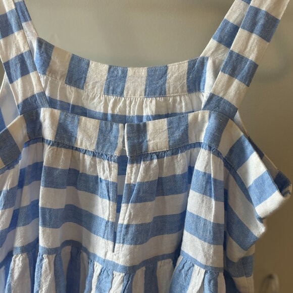 LOFT • blue white striped babydoll sleeveless top - Picture 8 of 9